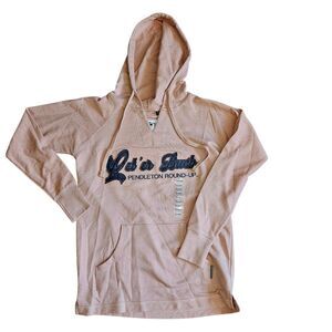 Pendleton Round Up Women's Hooded Sweatshirt Pink Let er Buck Size S Hoodie NWT